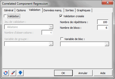 Boite de dialogue CCR validation Boite de dialogue CCR validation