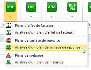 menu plan surface reponse analyse