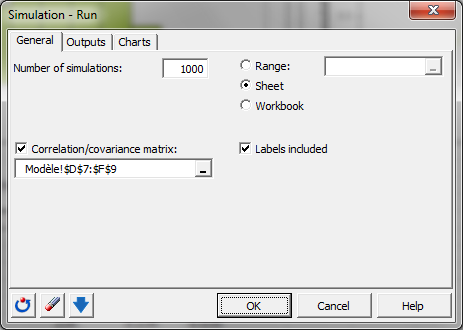 Simulation: Dialog box - Run - General Simulation: Dialog box - Run - General