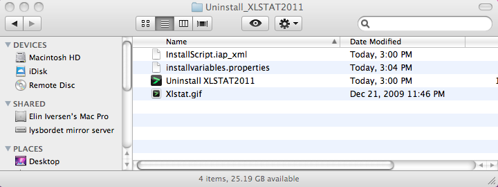 Uninstall XLSTAT on Mac OS X - Uninstall file Uninstall XLSTAT on Mac OS X - Uninstall file