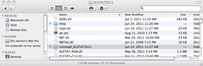 Uninstall XLSTAT on Mac OS X - Uninstall folder Uninstall XLSTAT on Mac OS X - Uninstall folder