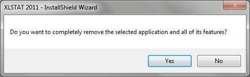 Uninstall XLSTAT - InstallShield